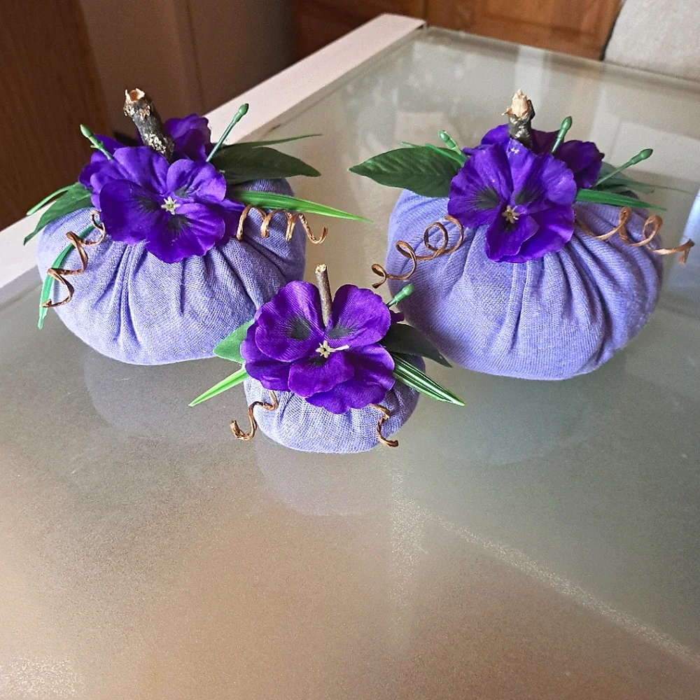 3 Decorative Pumpkins Large Ones 18" Around - Picture 4 of 4